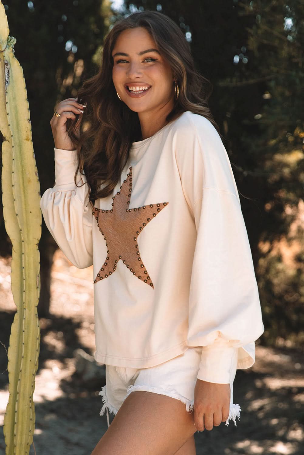 Apricot oversized long sleeve top - Love Salve
